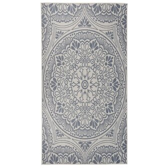 Buitenkleed met patroon platgeweven 80x150 cm blauw 1