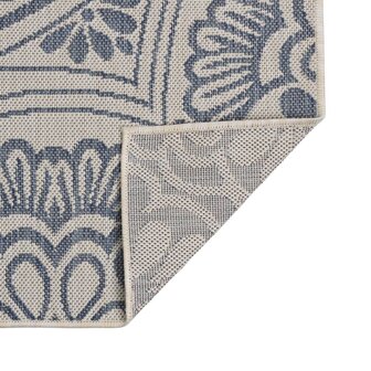 Buitenkleed met patroon platgeweven 80x150 cm blauw 2