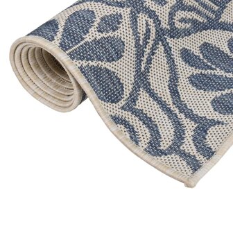 Buitenkleed met patroon platgeweven 80x150 cm blauw 3