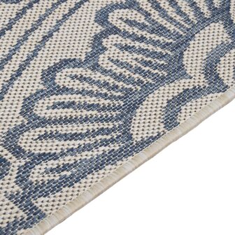 Buitenkleed met patroon platgeweven 80x150 cm blauw 4