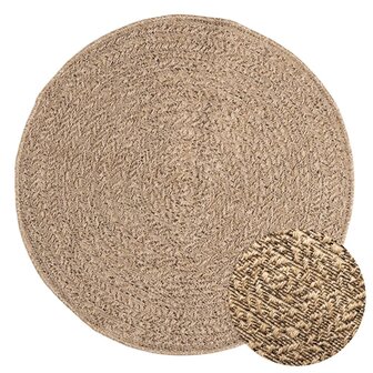 Vloerkleed ZIZUR binnen en buiten 90 cm jute look 1