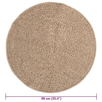 Vloerkleed ZIZUR binnen en buiten 90 cm jute look 9