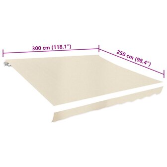 Luifeldoek 3x2,5 m canvas cr&egrave;me 4