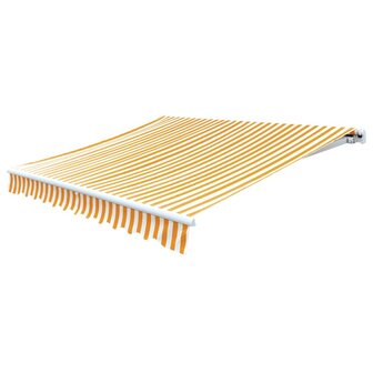 Luifeldoek 6x3 m canvas zonnebloemgeel en wit 2
