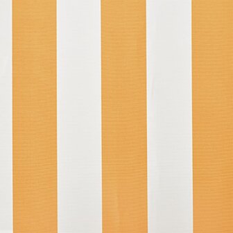 Luifeldoek 6x3 m canvas zonnebloemgeel en wit 4