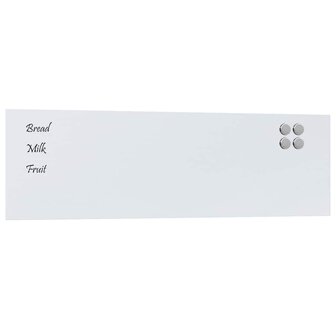 Magneetbord voor aan de wand 100x30 cm gehard glas wit 2