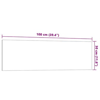 Magneetbord voor aan de wand 100x30 cm gehard glas wit 6