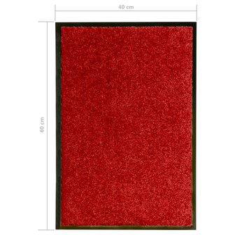 Deurmat wasbaar 40x60 cm rood 6