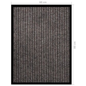 Deurmat 60x80 cm gestreept beige 6