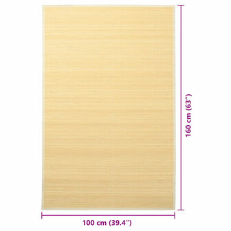 Tapijt 100x160 cm bamboe natuurlijk 7
