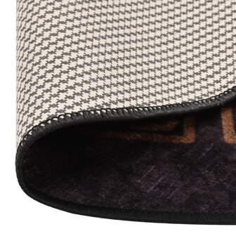 Vloerkleed wasbaar anti-slip &oslash;120 cm zwart en goudkleurig 4