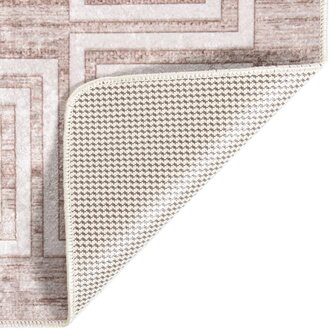 Vloerkleed wasbaar anti-slip 120x180 cm beige 5