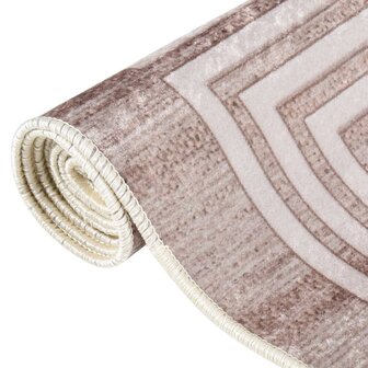 Vloerkleed wasbaar anti-slip 120x180 cm beige 6