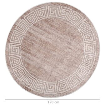 Vloerkleed wasbaar anti-slip 120 cm beige 5