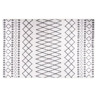 Vloerkleed wasbaar anti-slip 80x150 cm zwart en wit 1