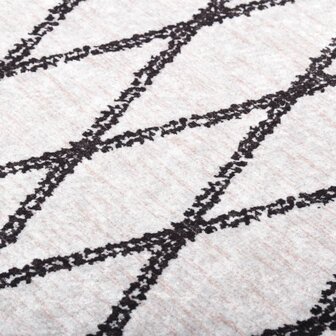 Vloerkleed wasbaar anti-slip 80x150 cm zwart en wit 2