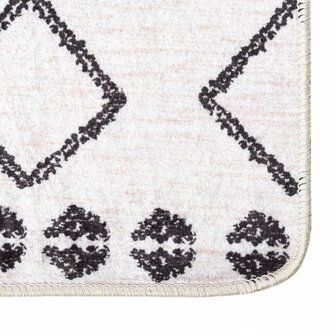 Vloerkleed wasbaar anti-slip 120x180 cm zwart en wit 2
