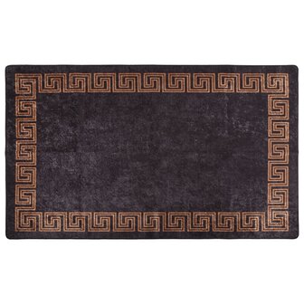 Vloerkleed wasbaar anti-slip 120x170 cm zwart en goudkleurig 1