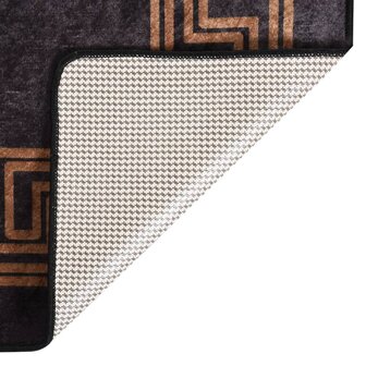 Vloerkleed wasbaar anti-slip 120x170 cm zwart en goudkleurig 2
