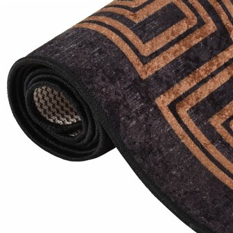 Vloerkleed wasbaar anti-slip 120x170 cm zwart en goudkleurig 3