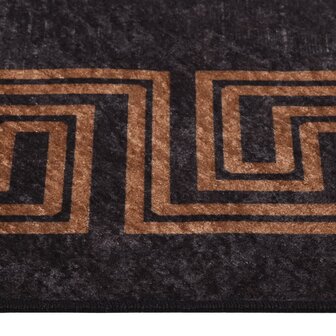 Vloerkleed wasbaar anti-slip 120x170 cm zwart en goudkleurig 4