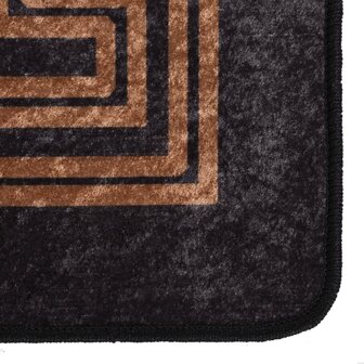 Vloerkleed wasbaar anti-slip 120x170 cm zwart en goudkleurig 6