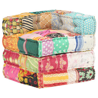 Poef modulair stof patchwork 6