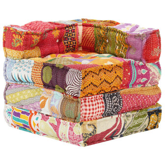 Poef modulair stof patchwork 7