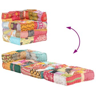 Poef modulair stof patchwork 8