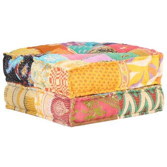 Poef 60x70x36 cm stof patchwork 5