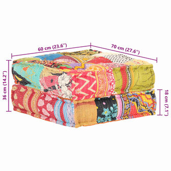 Poef 60x70x36 cm stof patchwork 9