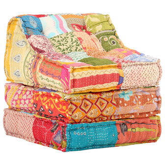 Poef modulair stof patchwork 7