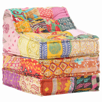 Poef modulair stof patchwork 8