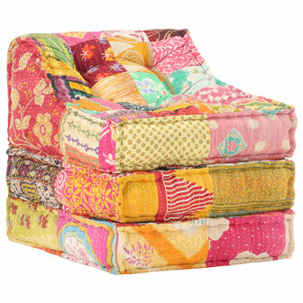 Poef modulair stof patchwork 9