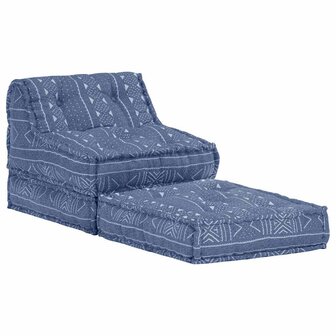 Poef modulair stof indigo 4