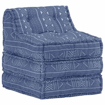 Poef modulair stof indigo 7