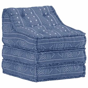Poef modulair stof indigo 8