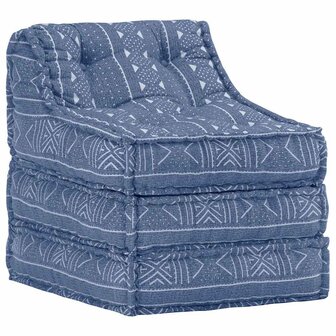 Poef modulair stof indigo 9