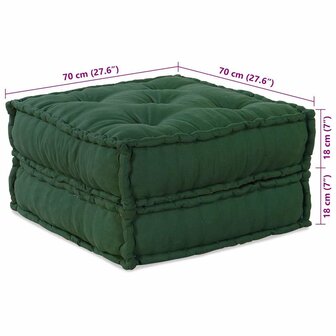 Poef modulair 70x70x36 stof groen 9