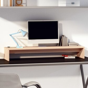 Monitorstandaard 100x27x15 cm massief grenenhout 1