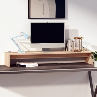 Monitorstandaard 100x27x15 cm massief grenenhout 3