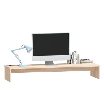 Monitorstandaard 100x27x15 cm massief grenenhout 4