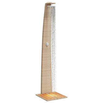 Buitendouche 55x60x224 cm poly rattan en acaciahout beige 4