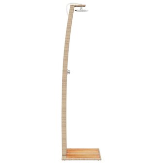 Buitendouche 55x60x224 cm poly rattan en acaciahout beige 6