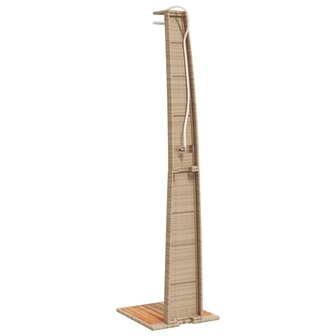 Buitendouche 55x60x224 cm poly rattan en acaciahout beige 7