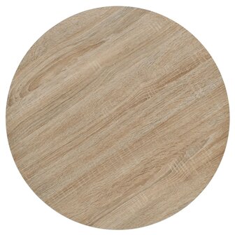 Bistrotafel rond 60x75 cm MDF en staal eikenkleur 4