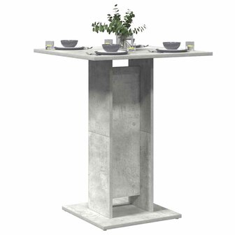 Bistrotafel 60x60x75 cm bewerkt hout betongrijs 1