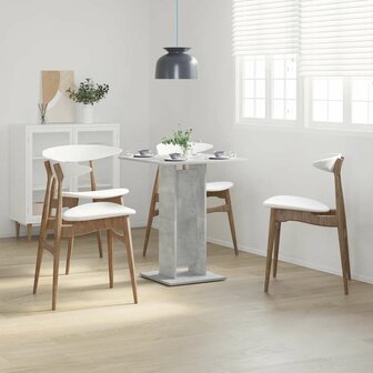 Bistrotafel 60x60x75 cm bewerkt hout betongrijs 3