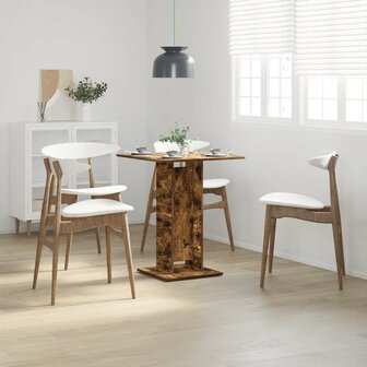 Bistrotafel 60x60x75 cm bewerkt hout gerookt eikenkleurig 3