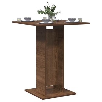 Bistrotafel 60x60x75 cm bewerkt hout bruin eikenkleur 1